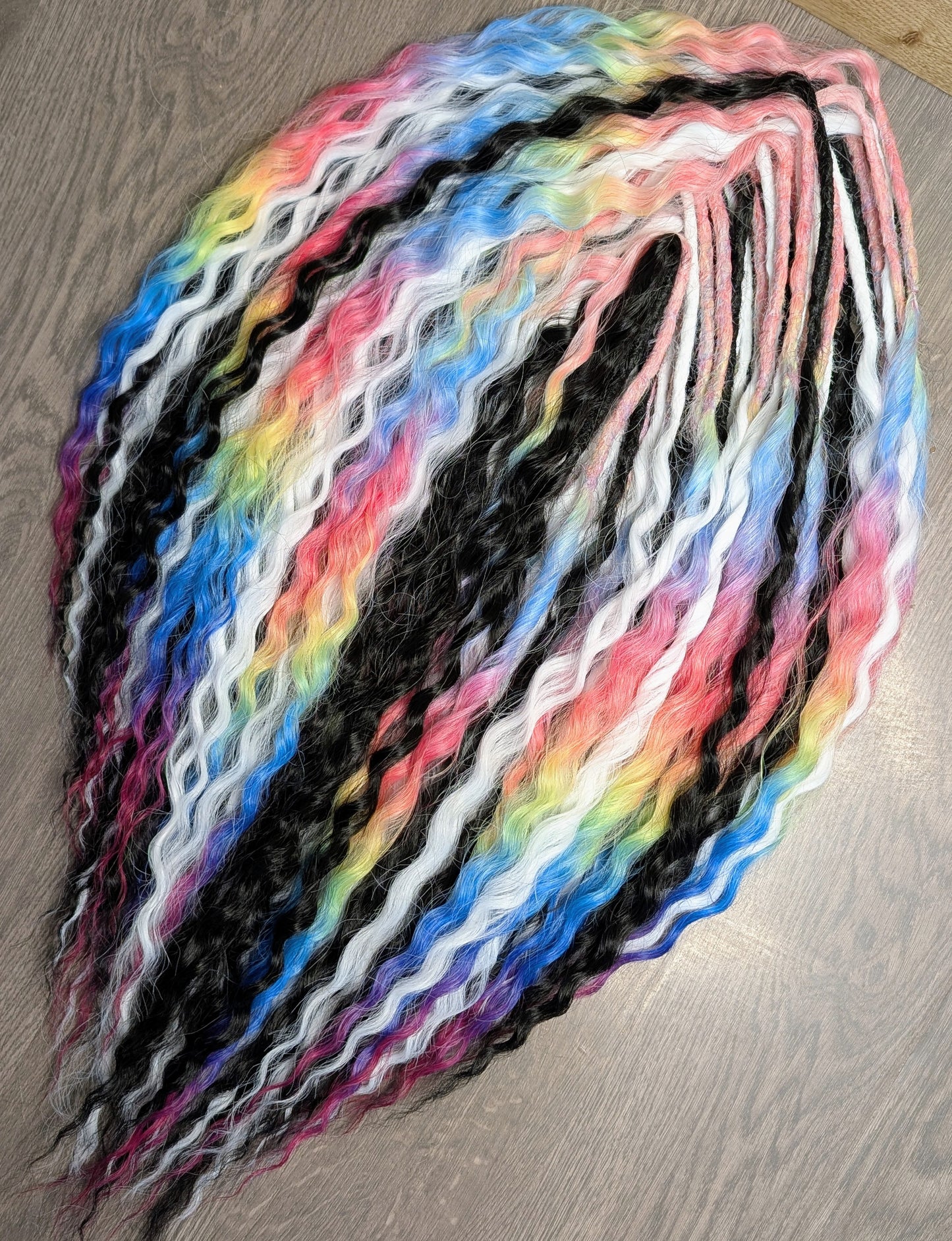 Rainbow curls dreadlock hair extensions