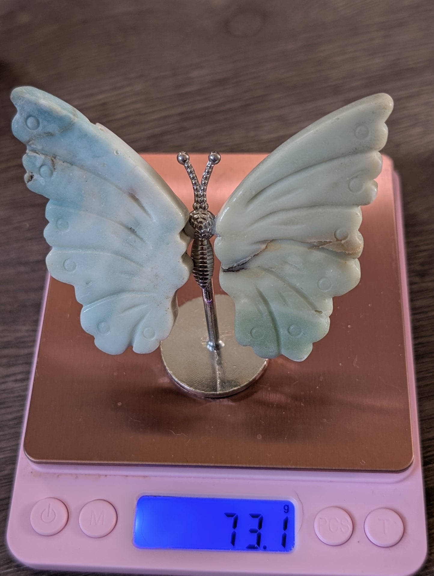 Green Serpentine Butterfly (New Jade) | Crystal Butterfly Ornament