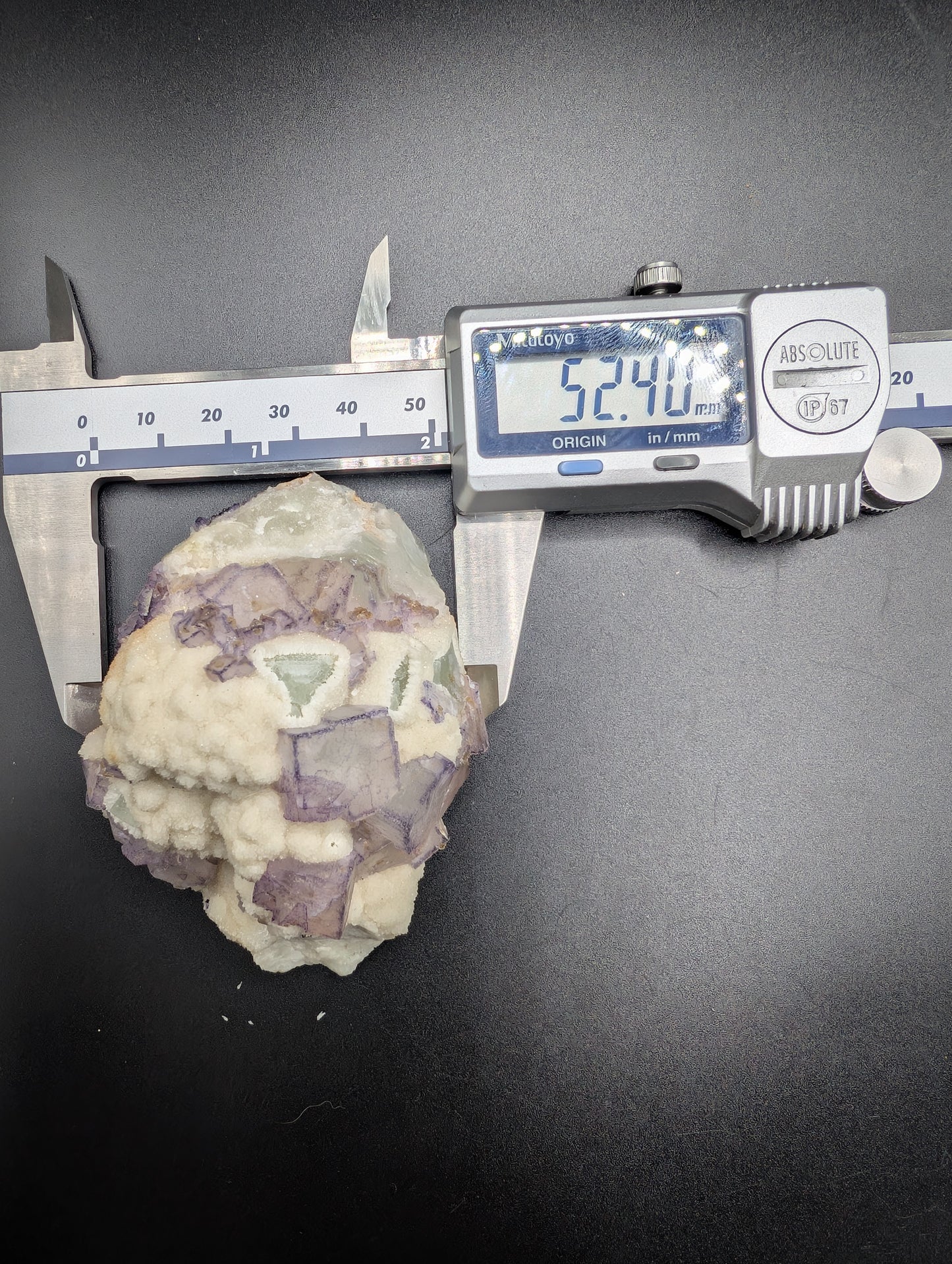 Fluorite with Calcite – UV Reactive & Phosphorescent Mineral Specimen (52 mm) 137g