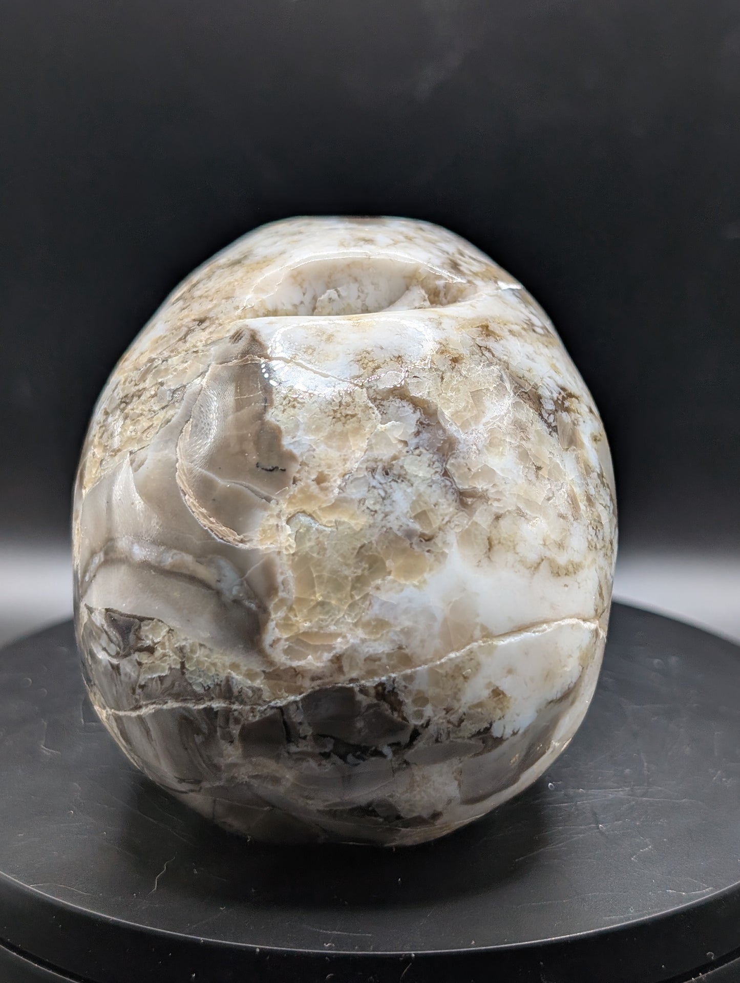 Volcano Agate Skull Carving | Red & Green UV Reactive Crystal Skull