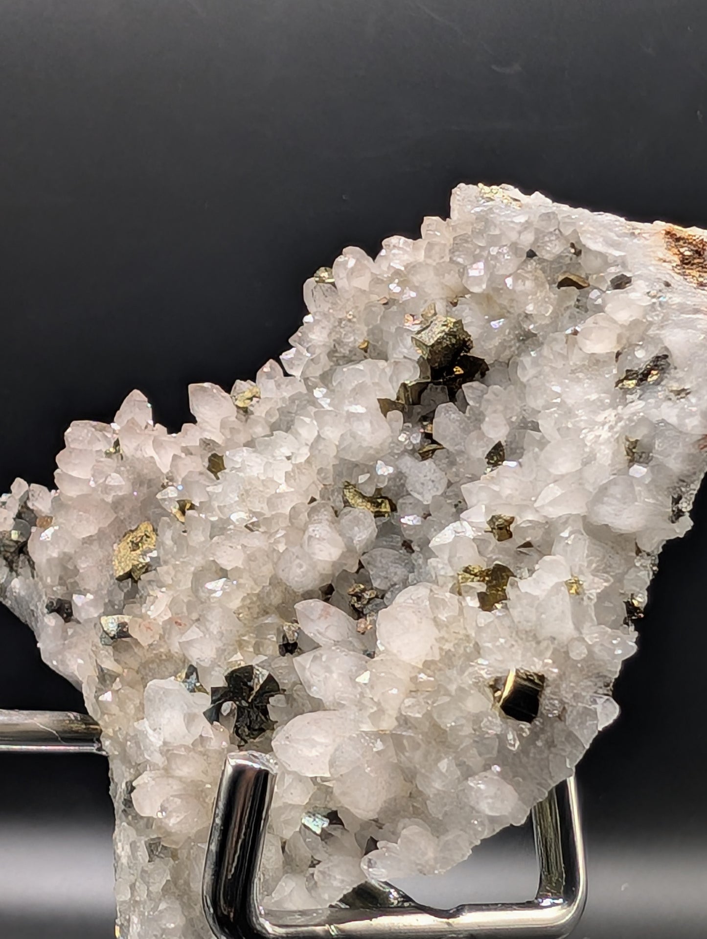 UV Reactive Pyrite on Quartz Druzy | Natural Mineral Specimen | 67g