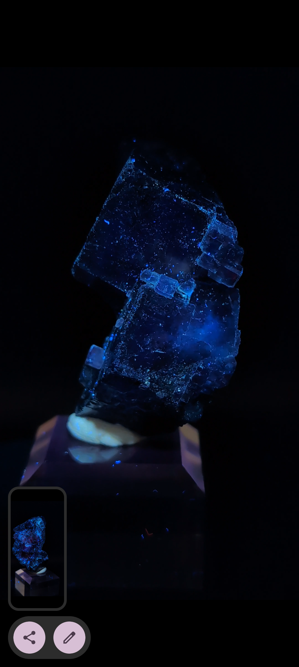 Purple Fluorite Hopper Crystal – UV Reactive Cabinet Specimen 47mm