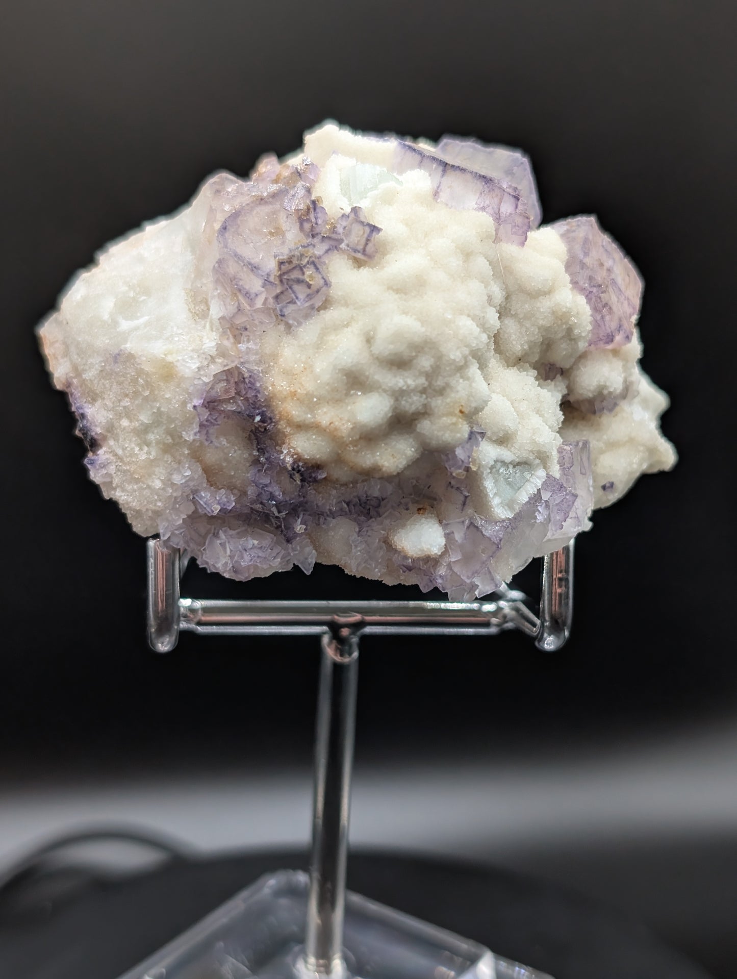 Fluorite with Calcite – UV Reactive & Phosphorescent Mineral Specimen (52 mm) 137g