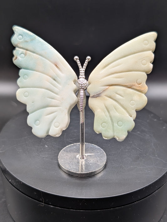 Green Serpentine Butterfly (New Jade) | Crystal Butterfly Ornament
