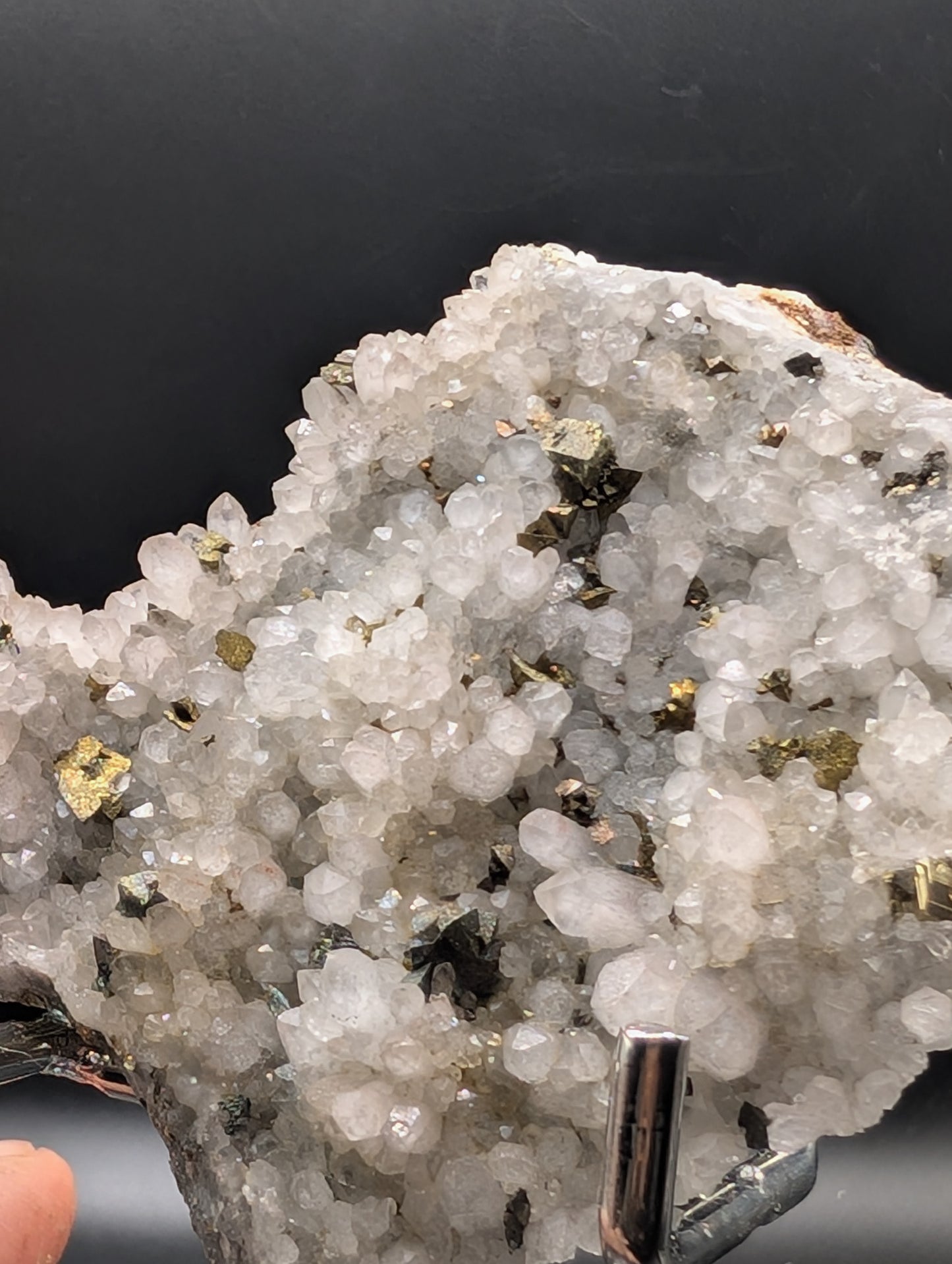 UV Reactive Pyrite on Quartz Druzy | Natural Mineral Specimen | 67g