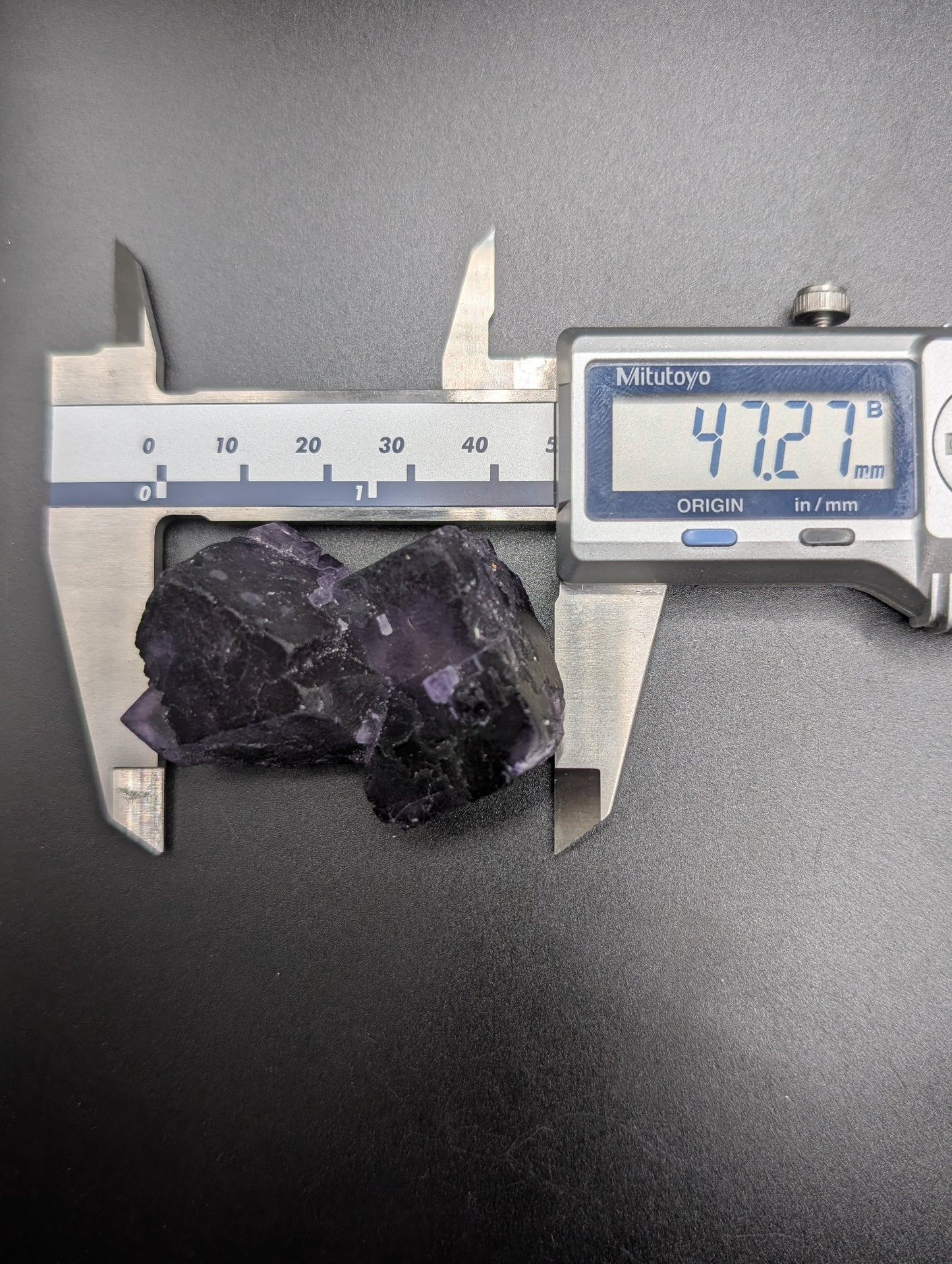 Purple Fluorite Hopper Crystal – UV Reactive Cabinet Specimen 47mm